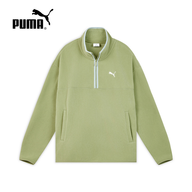 PUMA彪马男女同款运动宽松休闲立领拉链摇粒绒夹克外套 693539-86