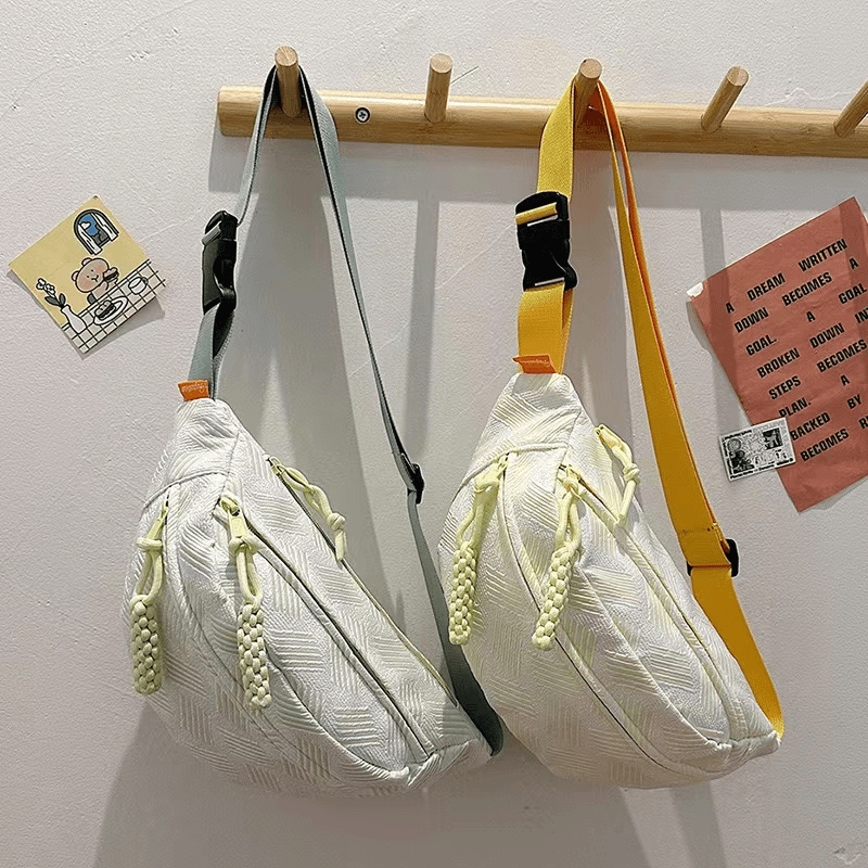 简约休闲ins风包包女小清新森系斜挎包运动胸包小众学生百搭腰包