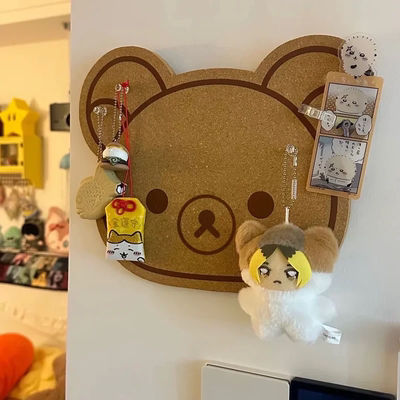 轻松熊毛毡板学生宿舍照片墙展示板可爱卡通首饰收纳好物墙贴装Q