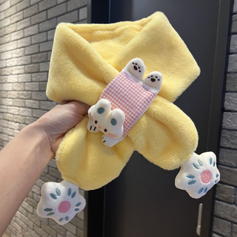 冬季儿童毛绒围巾男童女孩加厚防