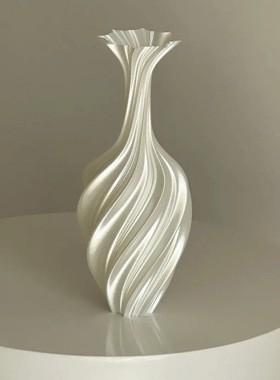 新款艺术抽象花瓶扭曲复古插花装饰摆件北欧简约ins风3D打印轻奢s