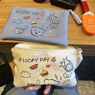 百元钞票收纳袋ins新款防泼水化妆包百搭学生笔袋卡包证件包护照