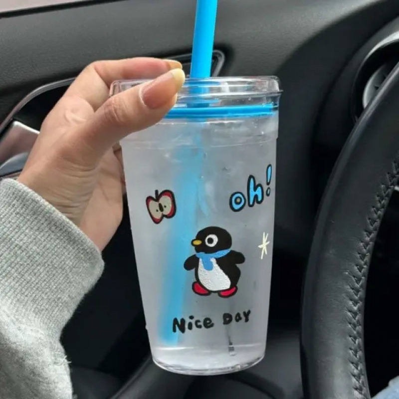 可爱PINGU小企鹅水杯卡通ins大容