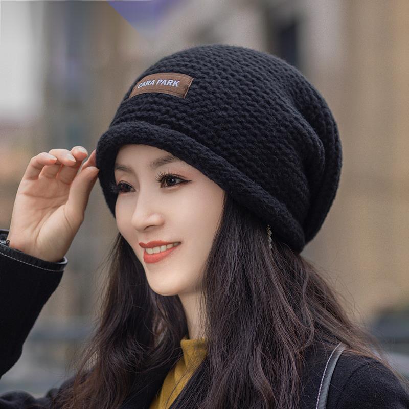 休闲针织帽帽子女款2024新款堆堆
