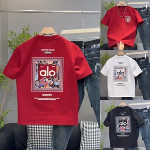 新款 青年百搭潮流半袖 男士 T恤时尚 体恤情侣 字母印花短袖 2025冬季