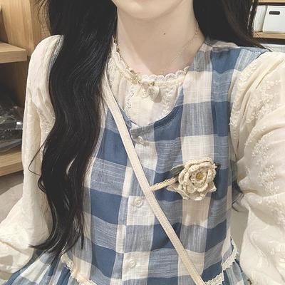 法式初恋格子连衣裙女秋冬