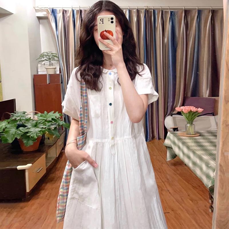 法式短袖连衣裙少女夏装20