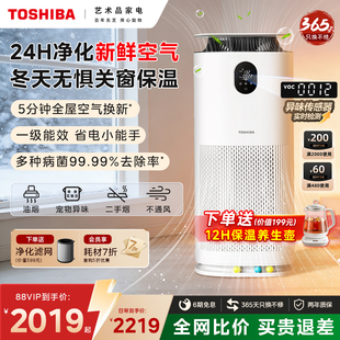 东芝宠物空气净化器吸猫毛神器家用全自动除猫毛吸附大白梨PET