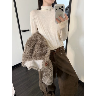 MMUIICHAN 奶昔打底 比较薄但是当打底非常软糯舒服的堆堆领内搭