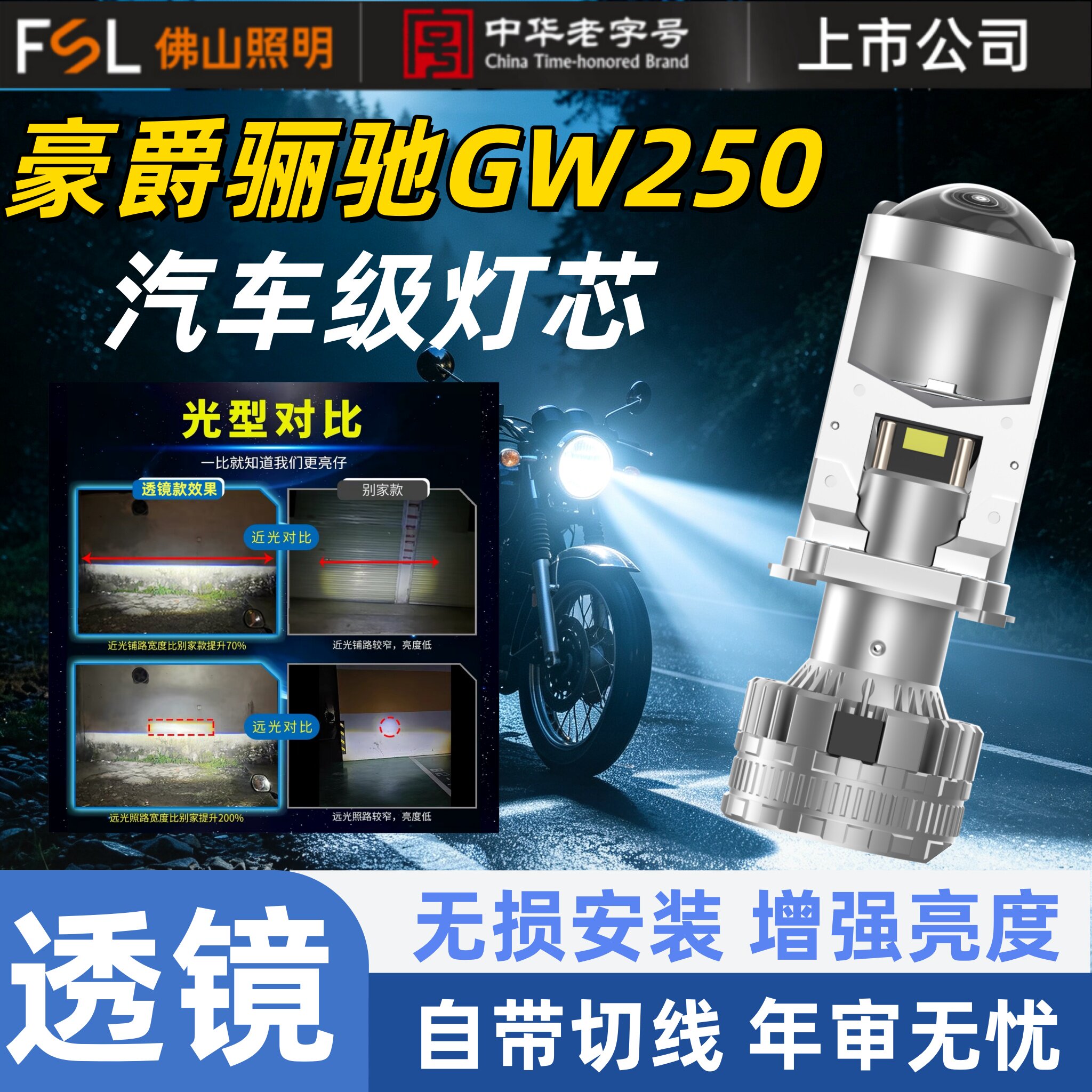 适用豪爵骊驰GW250铃木摩托汽车灯泡