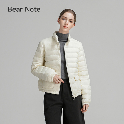 bear note2025新款轻薄羽绒服女款时尚立领短款修身百搭轻便外套