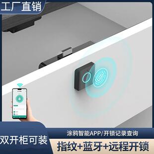 智能家具指纹锁鞋柜双开门抽屉电子锁橱单开门柜子安全锁文件柜锁