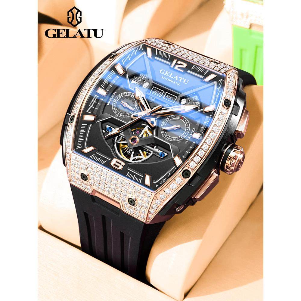 2025新款格拉图名表品牌正品手表男士全自动机械表夜光大表盘手表