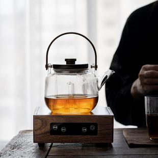 胡桃木电陶炉玻璃煮茶器全自动泡茶壶蒸茶壶烧水壶家用轻奢现代