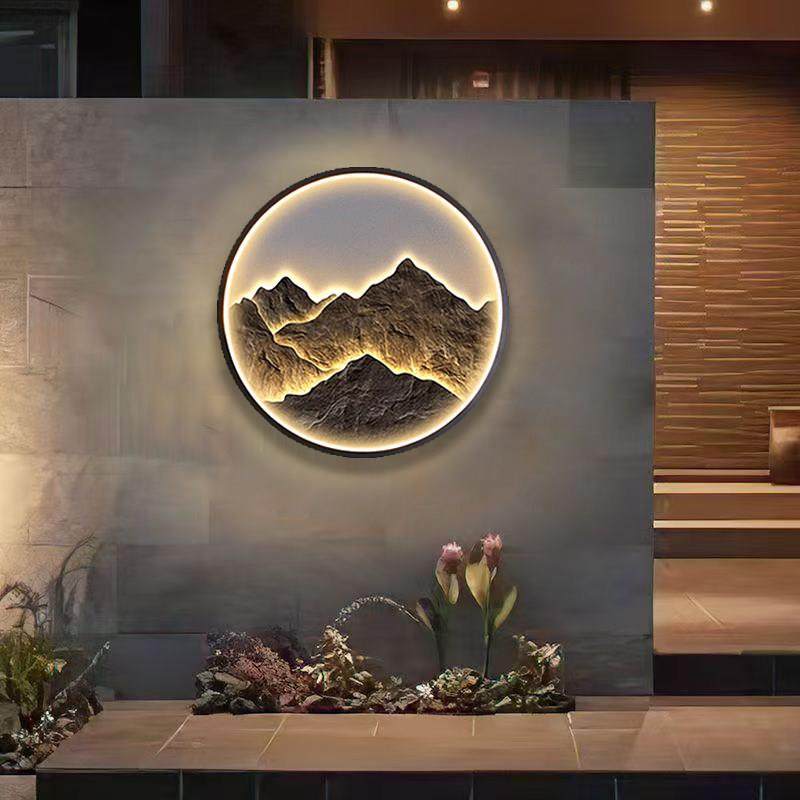 新中式户外太阳能防水LED庭院壁灯画背景墙别墅外墙灯影壁墙装饰,家装灯饰光源,景观庭院灯饰,淘宝优惠券,粉丝福利购,淘宝优惠卷