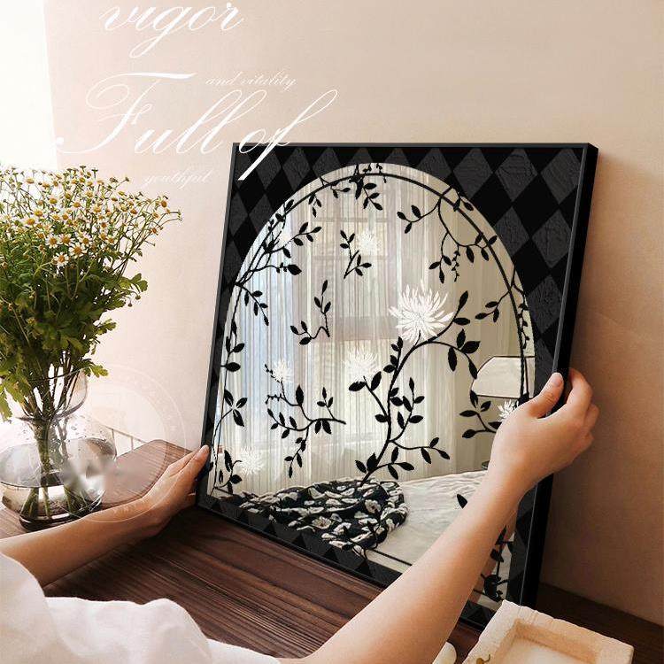 法式覆古风卧室床头装饰画 画黑白镜子斗柜电视柜化妆台桌面摆件,家居饰品,现代装饰画,淘宝优惠券,粉丝福利购,淘宝优惠卷