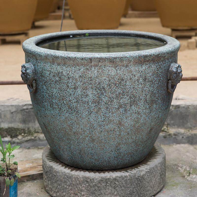 景德镇陶瓷圆形狮耳陶瓷鱼缸睡莲盆庭院荷花大缸仿石水缸锦鲤缸,宠物/宠物食品及用品,底柜/落地缸,淘宝优惠券,粉丝福利购,淘宝优惠卷