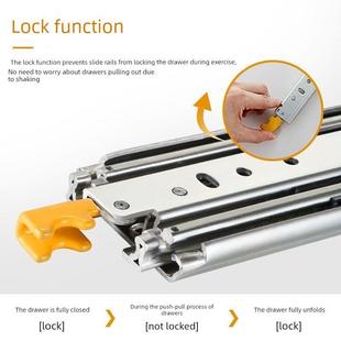 带锁轨 岛台 华兴76宽工业重型滑轨承重抽屉滑轨房车集装 箱三段式