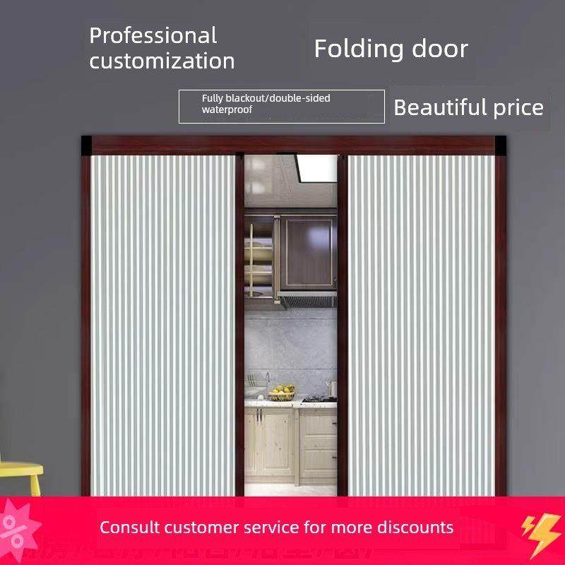 蜂窝门客厅定制滑动门空调门帘伸缩门农村楼梯隐形折叠门隔断门