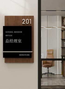 实木会议室办公室门牌定制公司标识牌部门双面侧装指示牌订制科室