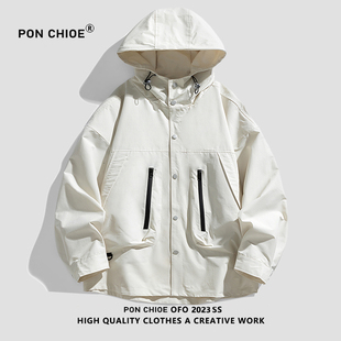 潮流復(fù)古美式 ponchioe潮牌日系工裝 夾克男春秋季 新款 vintage外套