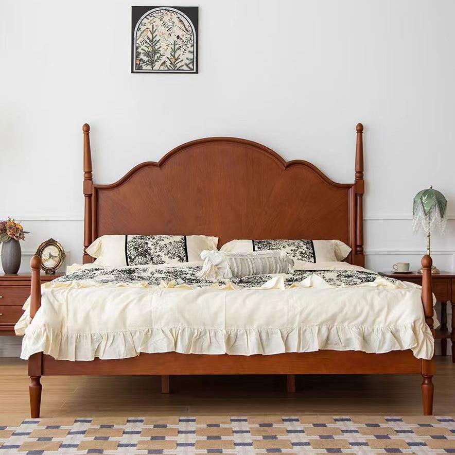 美式复古安娜床樱桃木实木花边床法式复古高级双人床1米8主卧家具