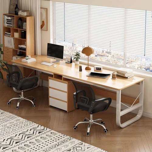 双人电脑桌台式卧室情侣电竞桌简约办公桌家用长条桌出租屋工作台