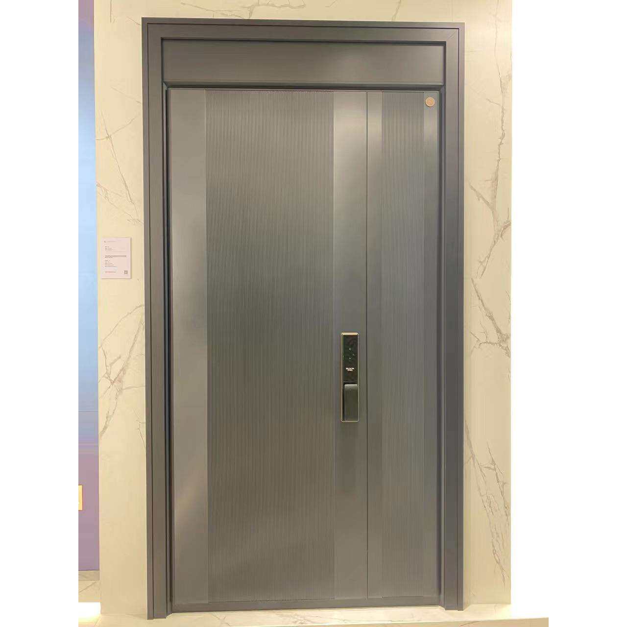 实力工厂精雕铸铝入户门现代极简家用小区别墅门非标锌合金仿铜门