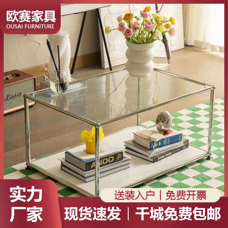 极简约创意小茶几边几客厅长方形钢化玻璃小户型现代沙发茶几角几