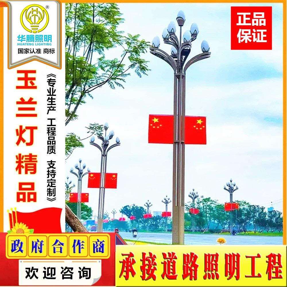 制造LED玉兰灯户外道路照明大型景观玉兰路灯中华灯华腾大功率