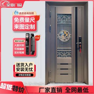佛山豪亚不锈钢韩式 中门入门744户防盗门别进墅户门单门通风门门