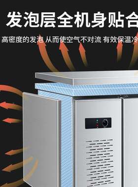 商用卧式冰箱冷藏工作台省点冻保鲜柜冷柜保鲜冰平厨房冷ZVU柜操