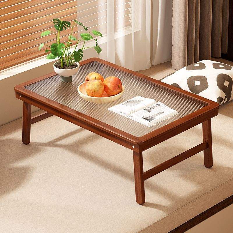 可折叠桌子家用飘窗桌中式榻榻米小茶几免安装便携式实木炕几矮桌