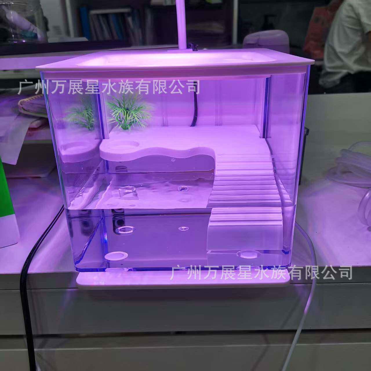 力桌迷你面乌龟龟缸客厅达普小型缸创意亚克塑料小型乌龟用带过滤