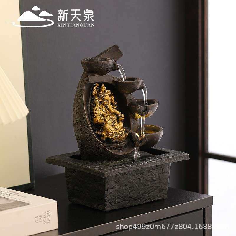 东南亚象神流水招财摆件件客鼻厅玄关桌PHK面财循环水生小摆开业,家居饰品,流水摆件,淘宝优惠券,粉丝福利购,淘宝优惠卷