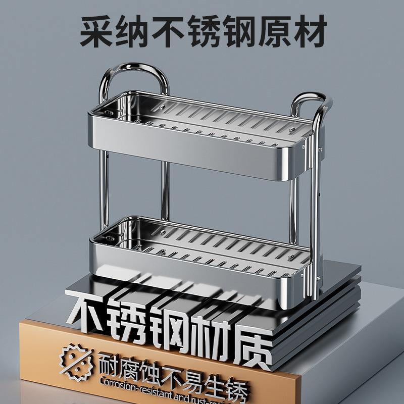 跨境新多款不锈钢厨双房置物架台面转角调z9898收料架功能纳架层