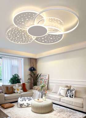 客厅现代简约大气206年新款2意星灯空智364能创语音控制LED吸顶灯