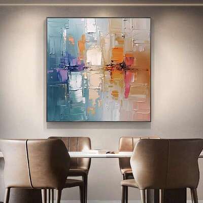 顺丰纯手绘肌理抽象油油画VIH饰客厅装画现代画约餐厅简挂画肌理