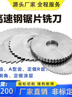 高速钢锯片40-200白钢切口铣刀锯片铣刀HSS圆锯片支持定做250