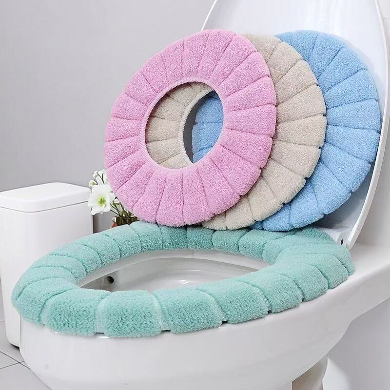 马桶圈冬季家用加厚毛绒坐便套马桶坐垫子四季通用加绒坐便器垫圈