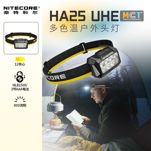 【2026新品】NITECORE奈特科尔HA25UHE户外登山徒步强光头灯ha25