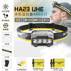 2025新款升级版奈特科尔HA23UHE头灯长续航夜跑多色温超轻头灯