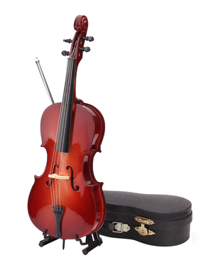 手工制作迷你大提琴模型25cm带支架礼盒娃娃乐器礼品送情侣老师