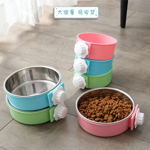 猫碗不锈钢单碗狗盆狗碗防打翻悬挂式猫粮盆固定挂笼狗碗宠物食盆