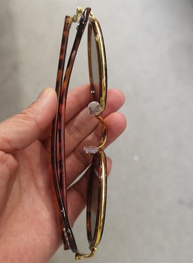 水晶石头眼镜男女款豹纹时尚款平光茶色水晶复古墨镜眼镜