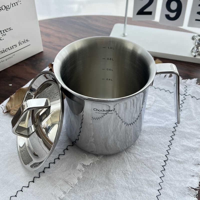 自留款复古18/10三层钢多用可加热烧水壶茶缸咖啡杯热奶杯11cm