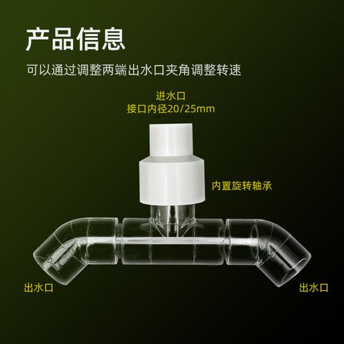 鱼缸旋转出水口透明亚克力自动旋转造流水管造浪无动力鱼盆海水缸