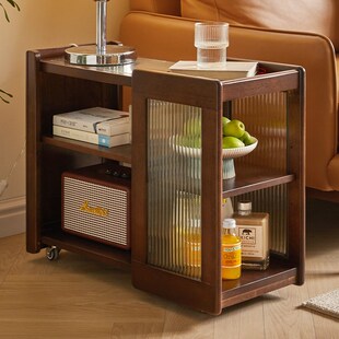 实木沙发边几可移动角几小茶几客厅侧边柜靠墙角柜置物柜小推车