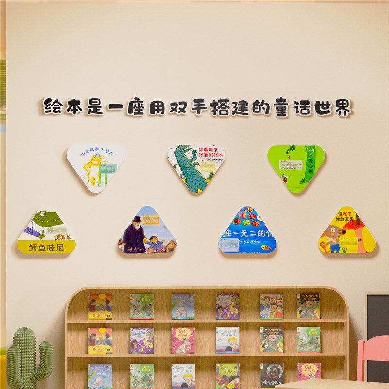 幼儿园打开看世界绘本馆环创教室文化墙面装饰阅读书角童区布置贴