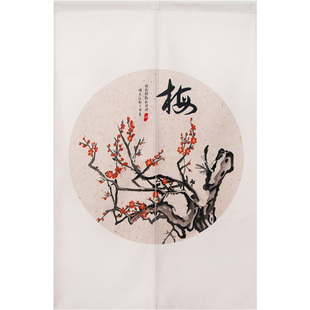 中式 饰帘子厨房遮挡布帘卫生间厕所半帘 门帘隔断帘家用卧室布艺装